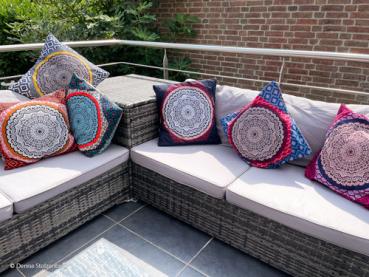Preview: Pillow Pary by joulijou Panel ca. 98 cm in Beige/Terrakottatönen